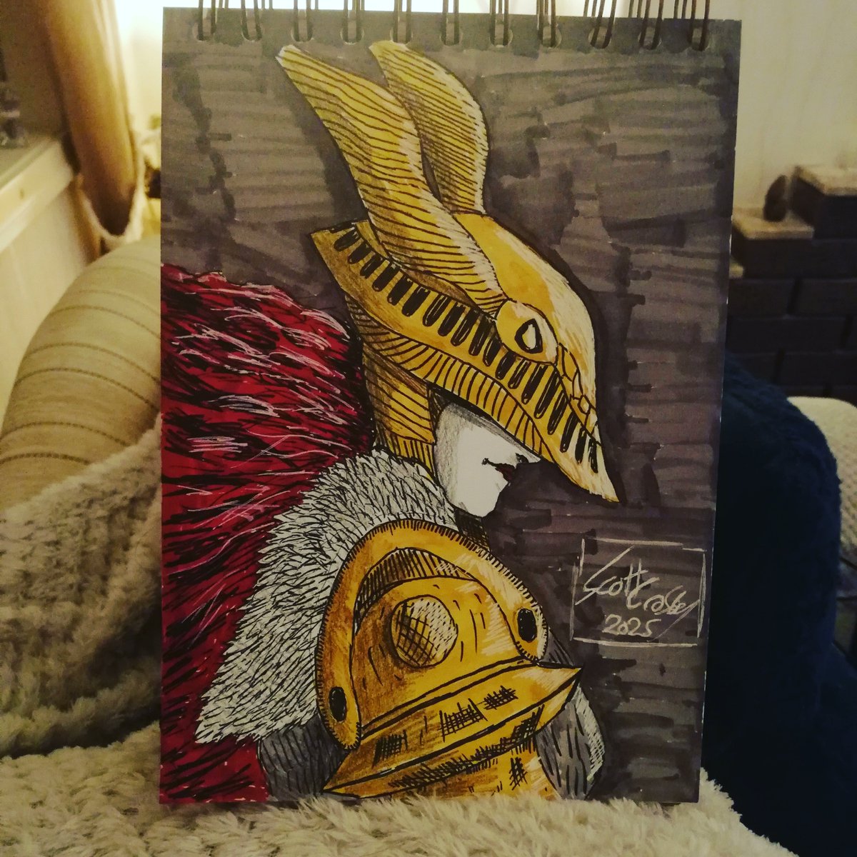 ScottCrosbyART1's tweet image. Finally finished the Malenia sketch. Think it turned out ok. Still very rusty so the preportions aren&apos;t ideal, I finally broke out the Ohuhu markers again. #sketching  #ohuhumarkers #eldenring  #malenia #gaming #japanesegames #fromsoftware #inking