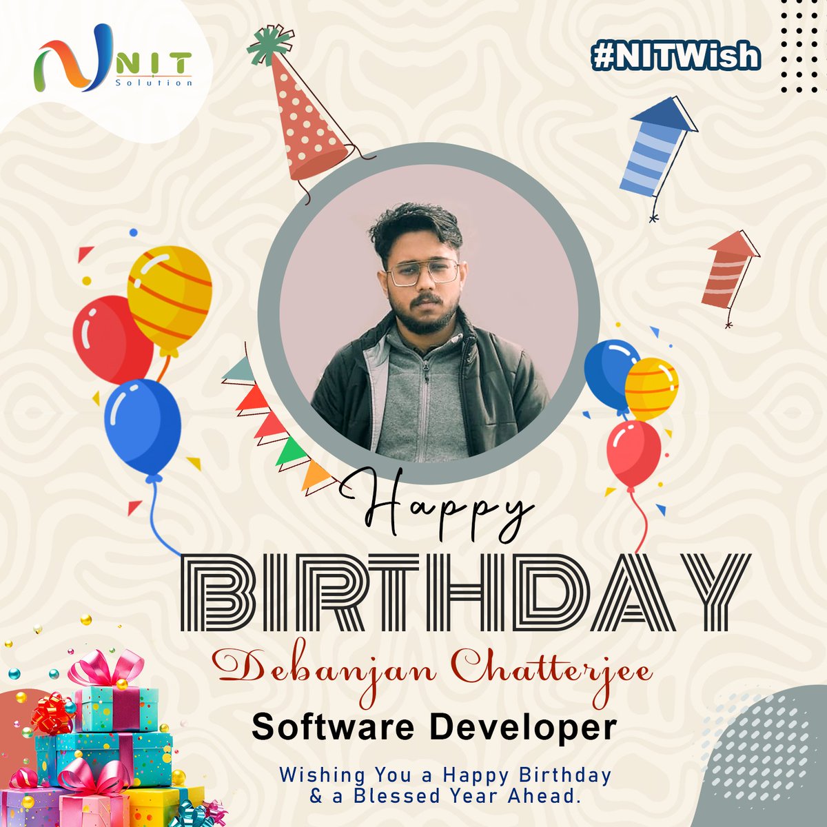 nit_solution's tweet image. Wishing you a very Happy Birthday Debanjan! 🎂
May your year ahead be filled with success, good health, and endless opportunities.
Keep inspiring everyone with your dedication and positivity. ✨

#NITWish #birthday #birthdaywish