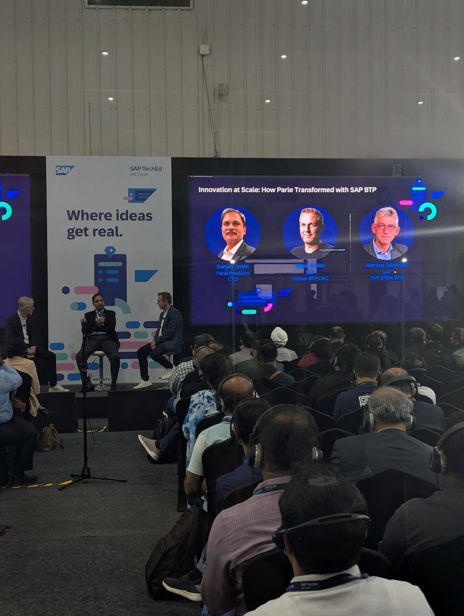 rohankoul's tweet image. “Innovation at Scale: How Parle Transformed with SAP BTP.”
A powerful real-world discussion on scaling, modernization, and turning data into value using SAP BTP — live at #SAPTechEd on Tour Bengaluru.

#SAP #SAPBTP #Innovation #EnterpriseAI #SAPTechEd