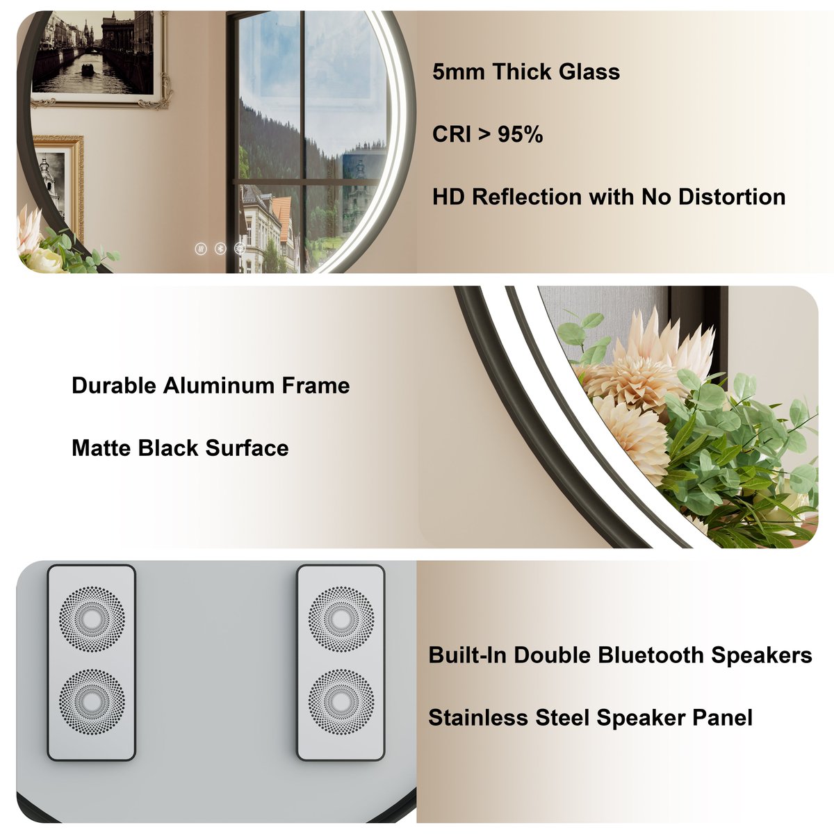 JSneijder2024's tweet image. Self-care time just got better! 🧖♀️ 
This Mirror with Bluetooth lets you unwind with music, while the 3 adjustable color temps and dimmable light set the perfect mood.
Sleek black aluminum frame? It’ll match any decor! 🖤 
#HomeDecor #vanity #makeup
🛒 amazon.com/dp/B0FFB5W1Z2