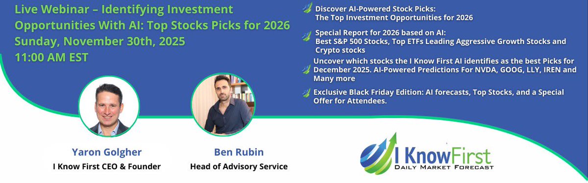 i_Know_First's tweet image. [LIVE Webinar - Black Friday Special Edition] Identifying Investment Opportunities With AI: Top Stock Picks For 2026 | Nov 30th, 11AM EST &amp;gt;&amp;gt;&amp;gt; messages.responder.co.il/9660403/ $NBIS $IREN $WULF $AMZN $GOOG $NVDA $META $THC