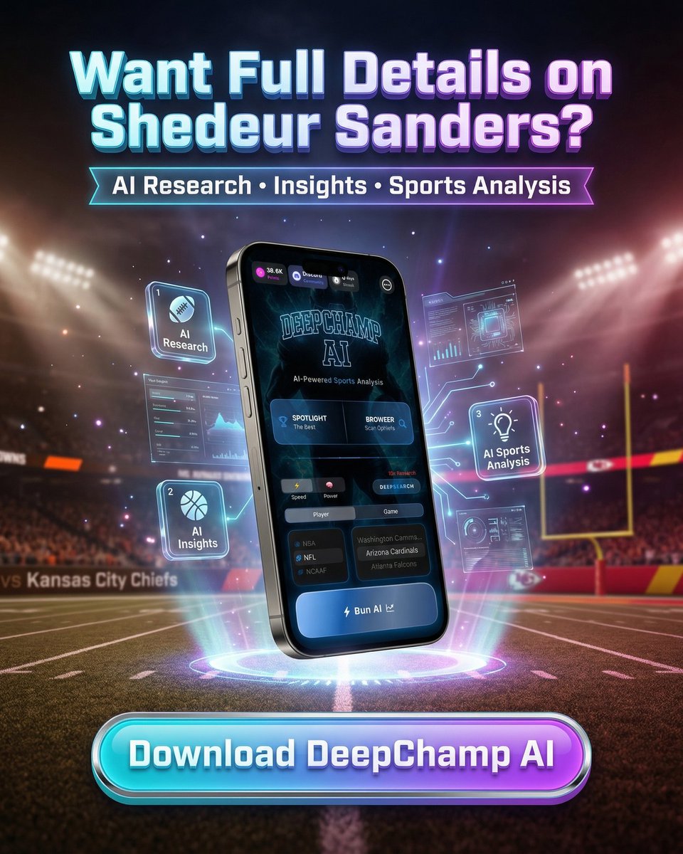 deepchampai's tweet image. 🏈 Shedeur Sanders NFL Spotlight
Shedeur Sanders is putting on a show for NFL against Kansas City Chiefs.
Jahmyr Gibbs, a dynamic offensive weapon for the Lions, has already hauled in 48 receptions for 380 receiving yards and 3 touchdo…
#NFL #DeepChampAI #ShedeurSanders #CLE #KC