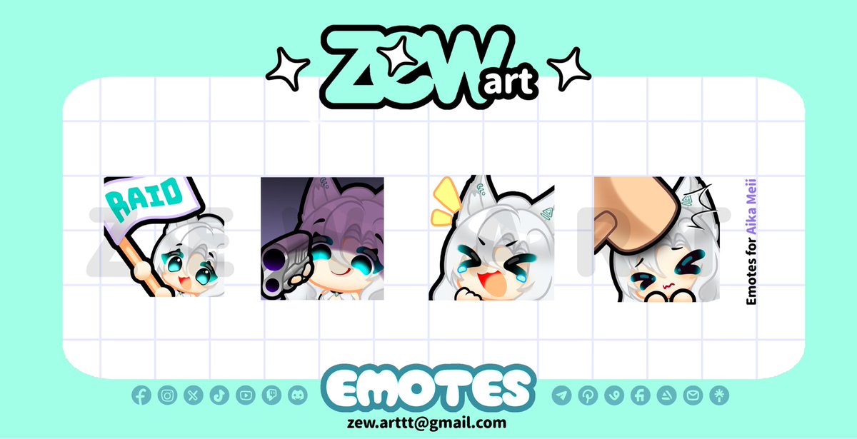Zew_arttt's tweet photo. Emotes for Aika Meii by Zew Art 🌸 #emotes #twitch_emotes https://t.co/y2kqLPOlrr