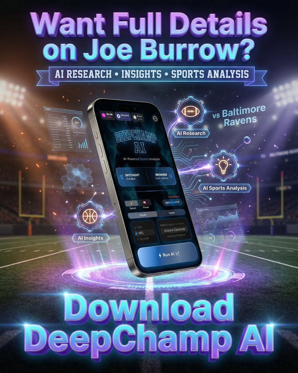 deepchampai's tweet image. 🏈 Joe Burrow NFL Spotlight
Joe Burrow is putting on a show for NFL against Baltimore Ravens.
Jahmyr Gibbs, a dynamic offensive weapon for the Lions, has already hauled in 48 receptions for 380 receiving yards and 3 touchdowns…
Full slides…
#NFL #DeepChampAI #JoeBurrow #CIN…