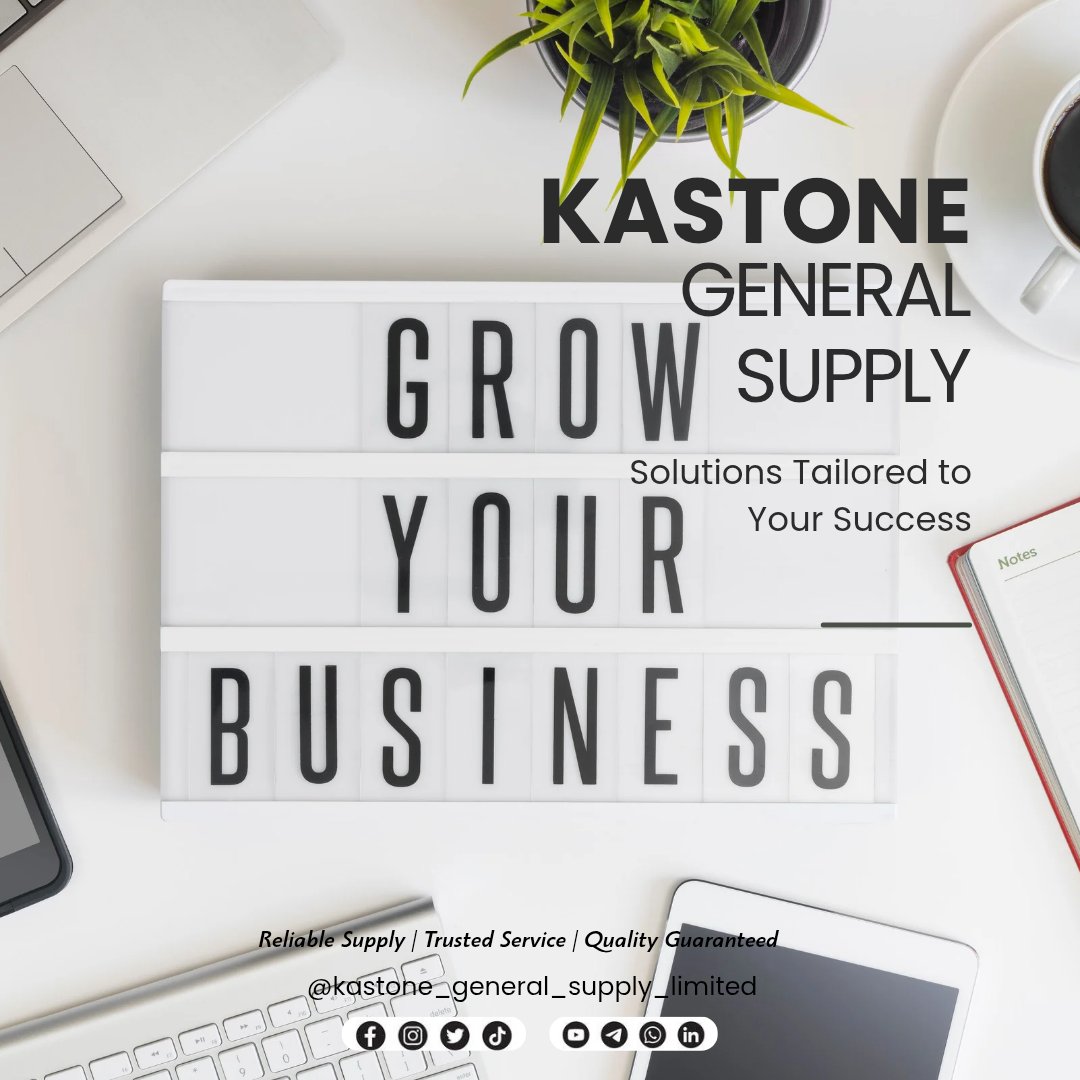 Kastonedigital's tweet image. Ready to GROW YOUR BUSINESS? 🌱 We don&apos;t just supply—we provide Solutions Tailored to Your Success, offering the exact supplies your organization needs to thrive, reliably  #GrowYourBusiness #TailoredSolutions #ProcurementPartner #ClientSuccess #KastoneGeneralSupply