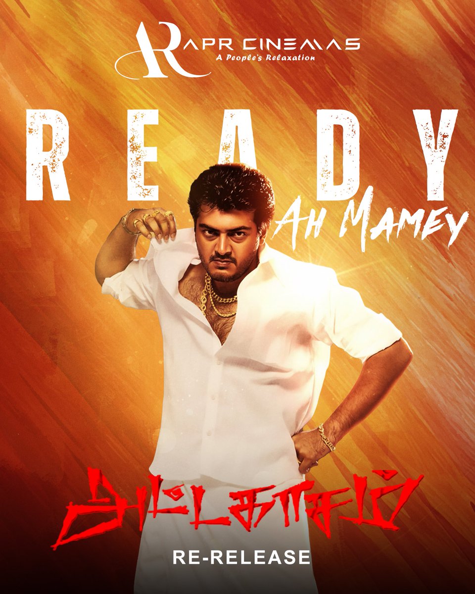 AprJeyamCinemas's tweet image. #AttagasamReRelease #AjithKumar #Attagasam ⚡💥🔥