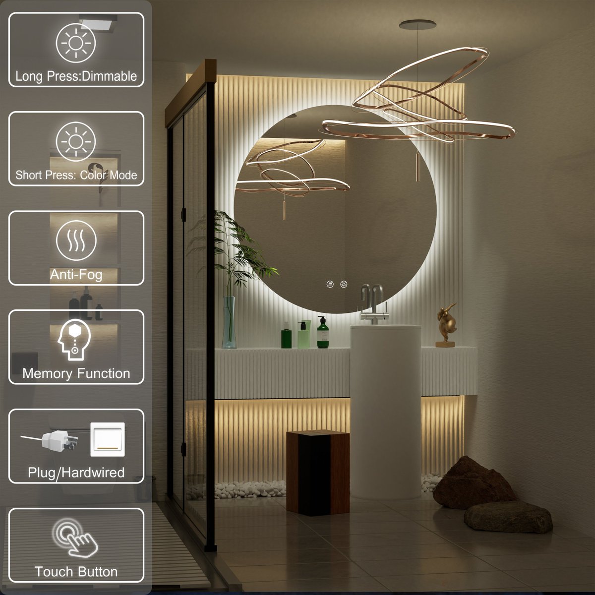 JSneijder2024's tweet image. 🌟 Your Morning Glow-Up Just Got Smarter! 🌟
This frameless circular mirror gives you salon-quality lighting with adjustable backlight
✨ 3-color lighting
💎 Modern minimalist design
🚿 Anti-fog magic
#BathroomGoals #SmartHome #Christmas #BlackFriday  
🛒 amazon.com/dp/B0C9BPY6QF
