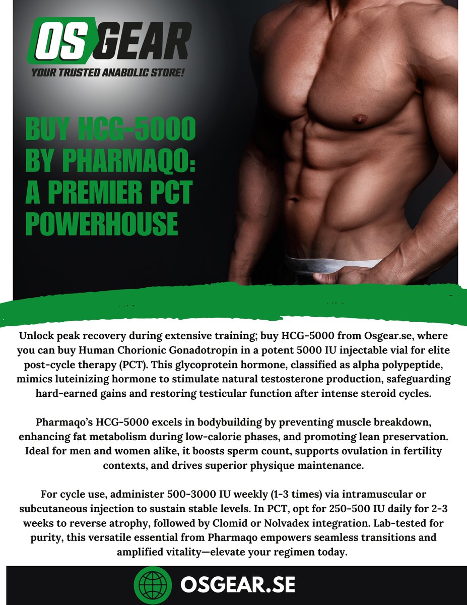 osgear121781's tweet image. Unlock peak recovery during extensive training; buy HCG-5000 from Osgear.se
For more info click: osgear.se/product/pharma…
#BuyHCG5000 #Osgearse #PCT