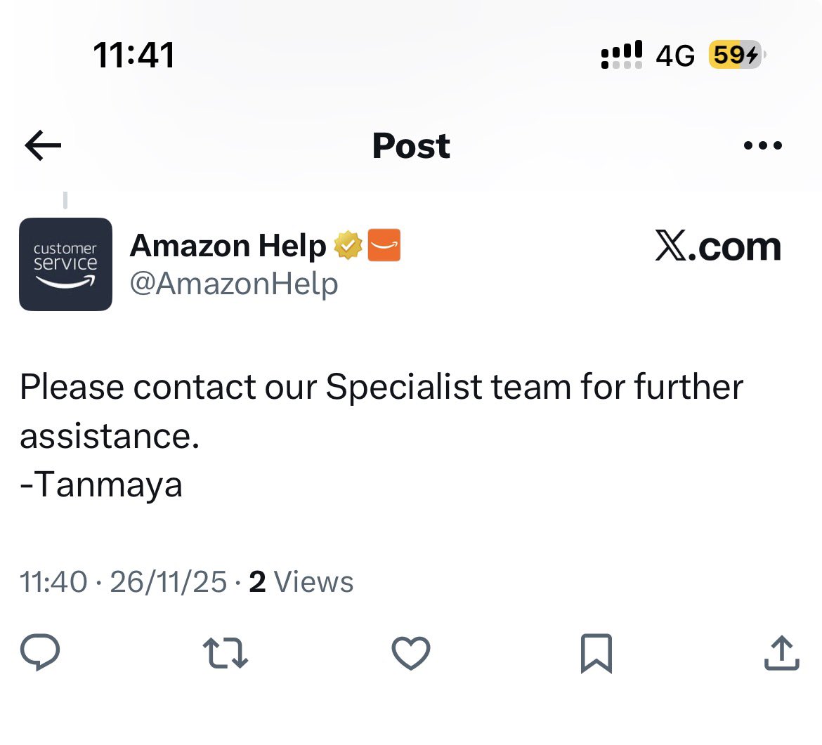 ujjvalgarg's tweet photo. @AmazonHelp @amazonIN @nch1915 @JoshiPralhad @amazon @AmazonNews_IN Amazon team only having a “Pre Recorded Answer “ https://t.co/NcXGJ6d5gJ