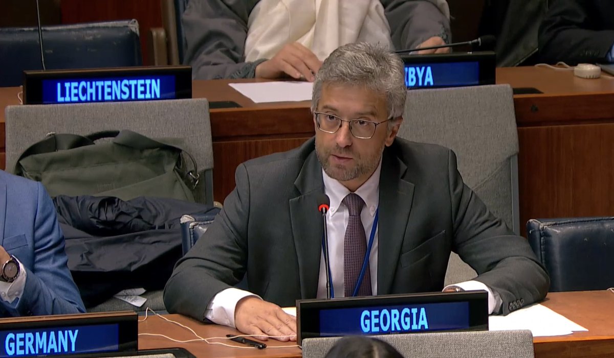 dabesad's tweet image. At UNGA 1st Committee General Debate, highlighted:
- illegal militarization of Russia-occupied regions of 🇬🇪 by Russia, along with other unlawful actions;
- 🇬🇪’s steps to bolster CBRN security;
- 🇬🇪’s strong, consistent support 4 global disarmament &amp;amp; non-proliferation regimes.