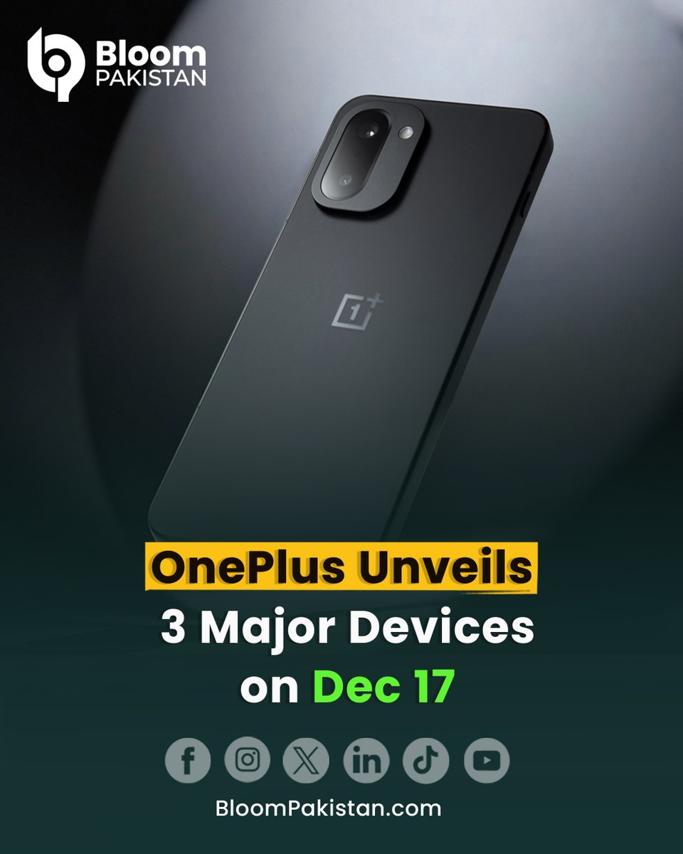 bloom_pakistan's tweet image. OnePlus to Launch 15R, Pad Go 2, and Watch Lite on December 17.

Read More bloompakistan.com/oneplus-unveil…

#OnePlus #OnePlus15R #OnePlusPadGo2 #OnePlusWatchLite #TechLaunch #Smartphones #Gadgets #TechNews