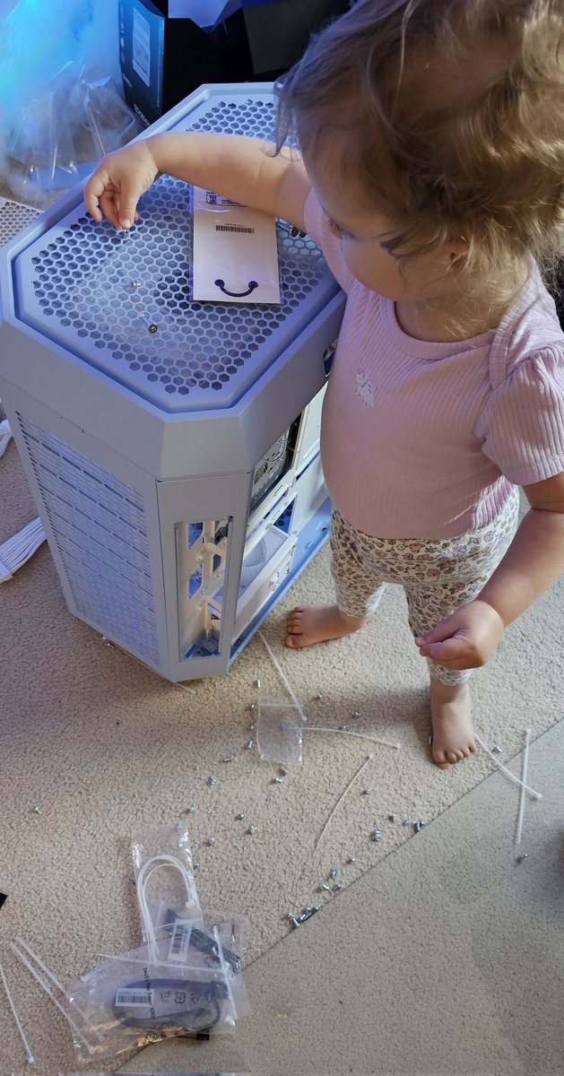 If you try to do anything your child will appear like a damn ninja 

She's totally helping build my PC 🫠