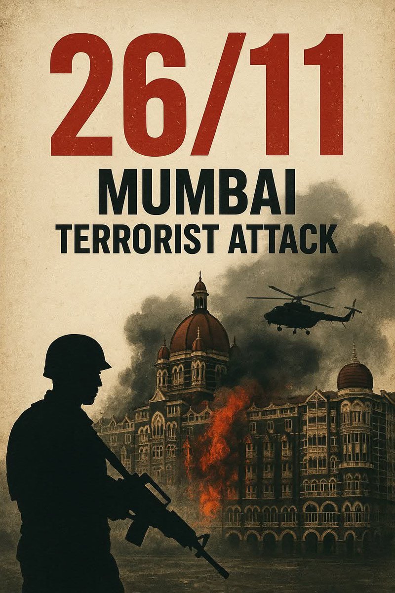 26/11 मुंबई आतंकी हमले में शहीद हुए लोगों को विनम्र श्रद्धांजलि।
◾आपका साहस, बलिदान और वीरता हमेशा हमारी स्मृतियों में अमर रहेंगे।💐💐
#26/11 #MumbaiTerrorAttack