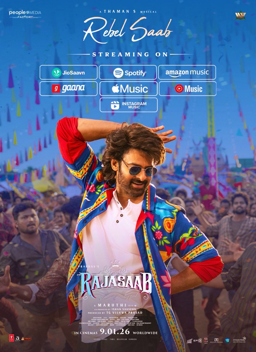 MusicThaman's tweet image. R-E-B-E-L-S-A-A-B 🔥💨📈
I all Your favourite Play Forms 

#RajaSaabFirstSingle 🔈🙌🏿

Raja Nee Swagggggggggg is 💪🏾💪🏾💪🏾💪🏾💨💨
