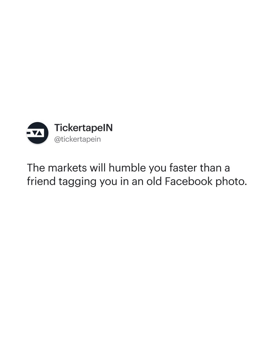 TickertapeIN's tweet image. Relatable? 

#stockmarkets #investments #Tickertape #StockMarketIndia