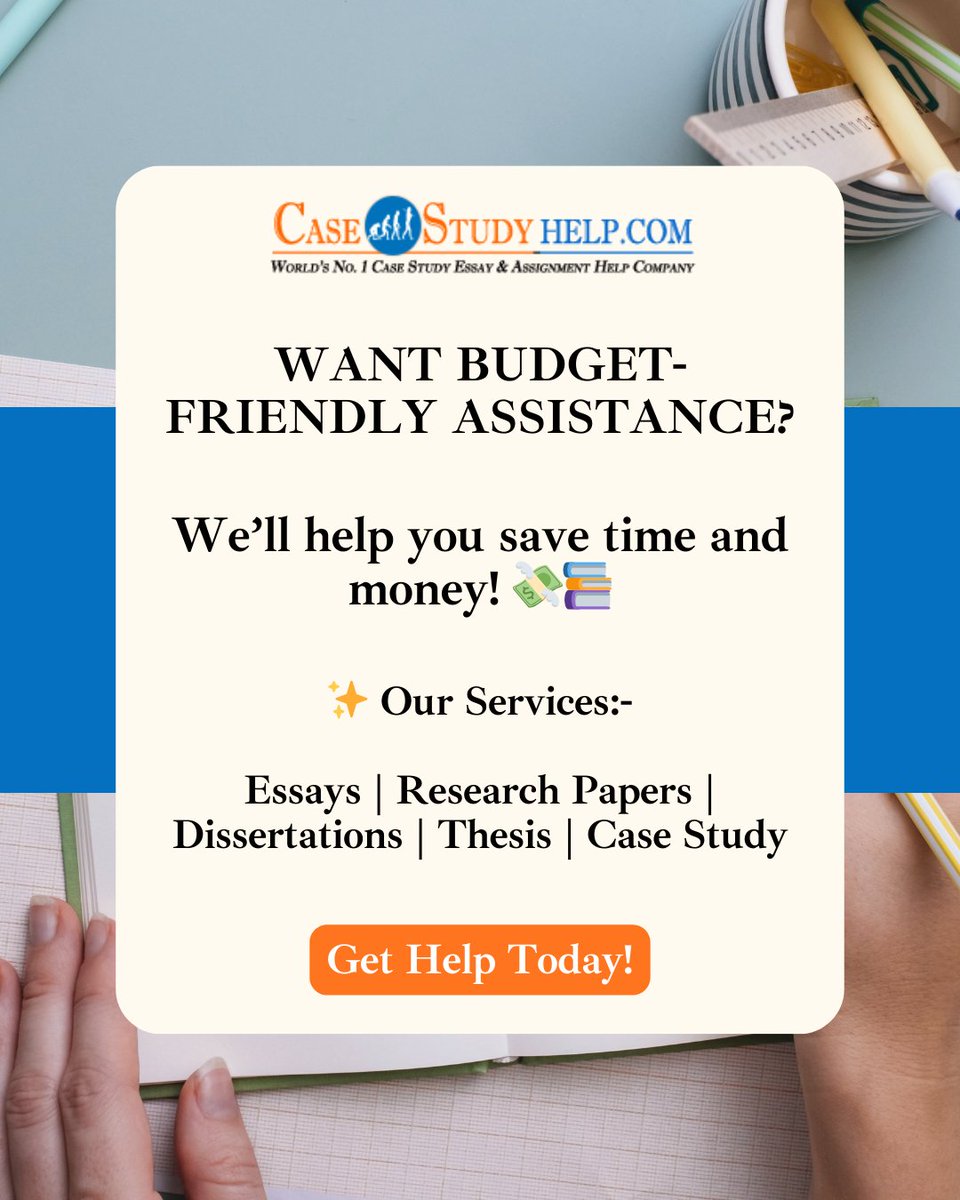 casestudyhelp's tweet image. College students don’t have to break the bank for assignment help.

Visit at: tinyurl.com/zut46eph

#affordableassignmenthelp #collegestudents #budgetfriendly #studenttips #studysmart #assignmentguide #academicsuccess #universitystudents #homeworkhelp #casestudyhelp