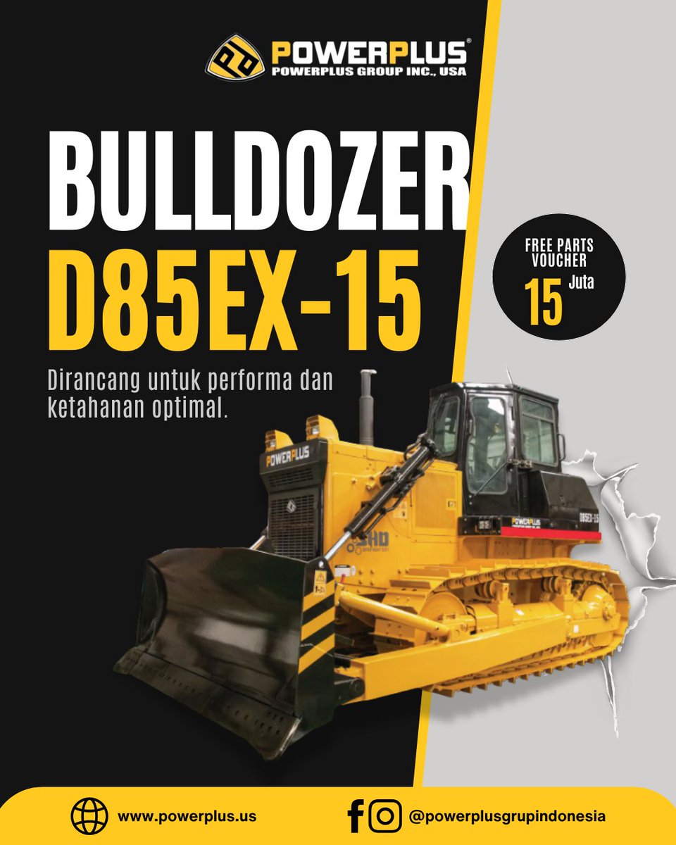 PowerplusgrupID's tweet image. Butuh bulldozer yang kuat, efisien, dan siap kerja panjang?
POWERPLUS D85EX-15 jawabannya!

Hubungi kami untuk harga spesial bulan ini! 💥
📞 Untuk informasi lebih lanjut dan harga: ✆ +62 811-8112-8882 

#POWERPLUS #bulldozer #jualbulldozer #jualalatberat #alatberat