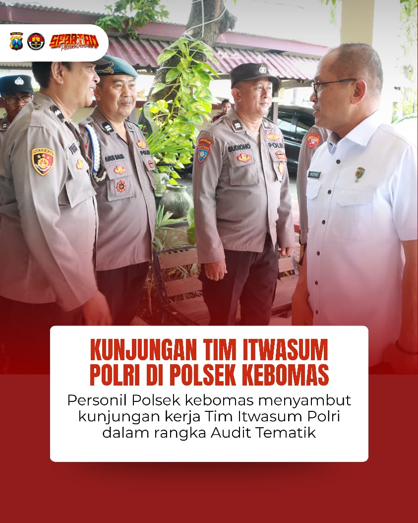 HumasGresik's tweet image. Tim Itwasum Polri kunkjungan kerja ke  Polsek Kebomas Polres Gresik 

.
.
.

#polresgresik #poldajatim #polresgresikkabupaten #infogresik #gresikupdate #kapolresgresik #police #polisi #polri #polisilalulintas #jawatimur #gresik #multimediahumaspolri #kamihumaspolri #berita