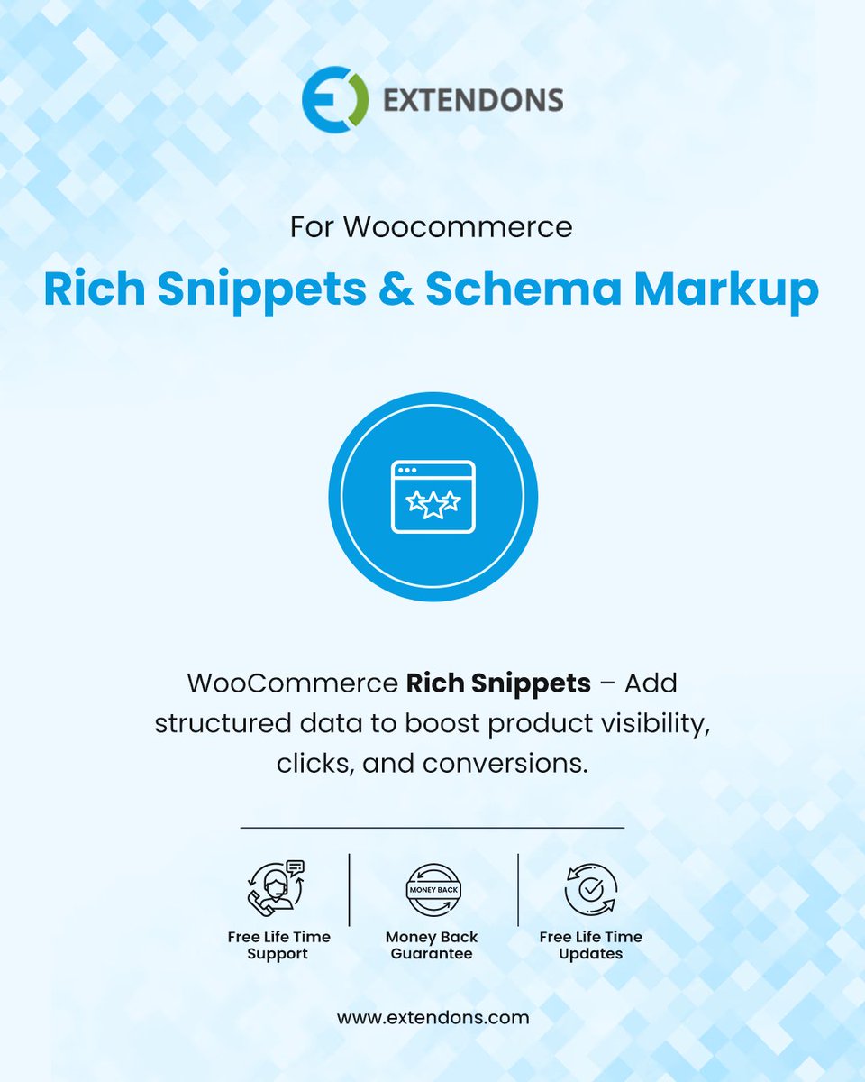 extendons's tweet image. Enhance your store’s visibility with the WooCommerce Rich Snippets Plugin by Extendons!
Show key product details in search results to boost rankings, clicks, and conversions.

Get it Now: tinyurl.com/ytuk3zrr

#Extendons #WooCommerce #RichSnippets #EcommerceSolutions