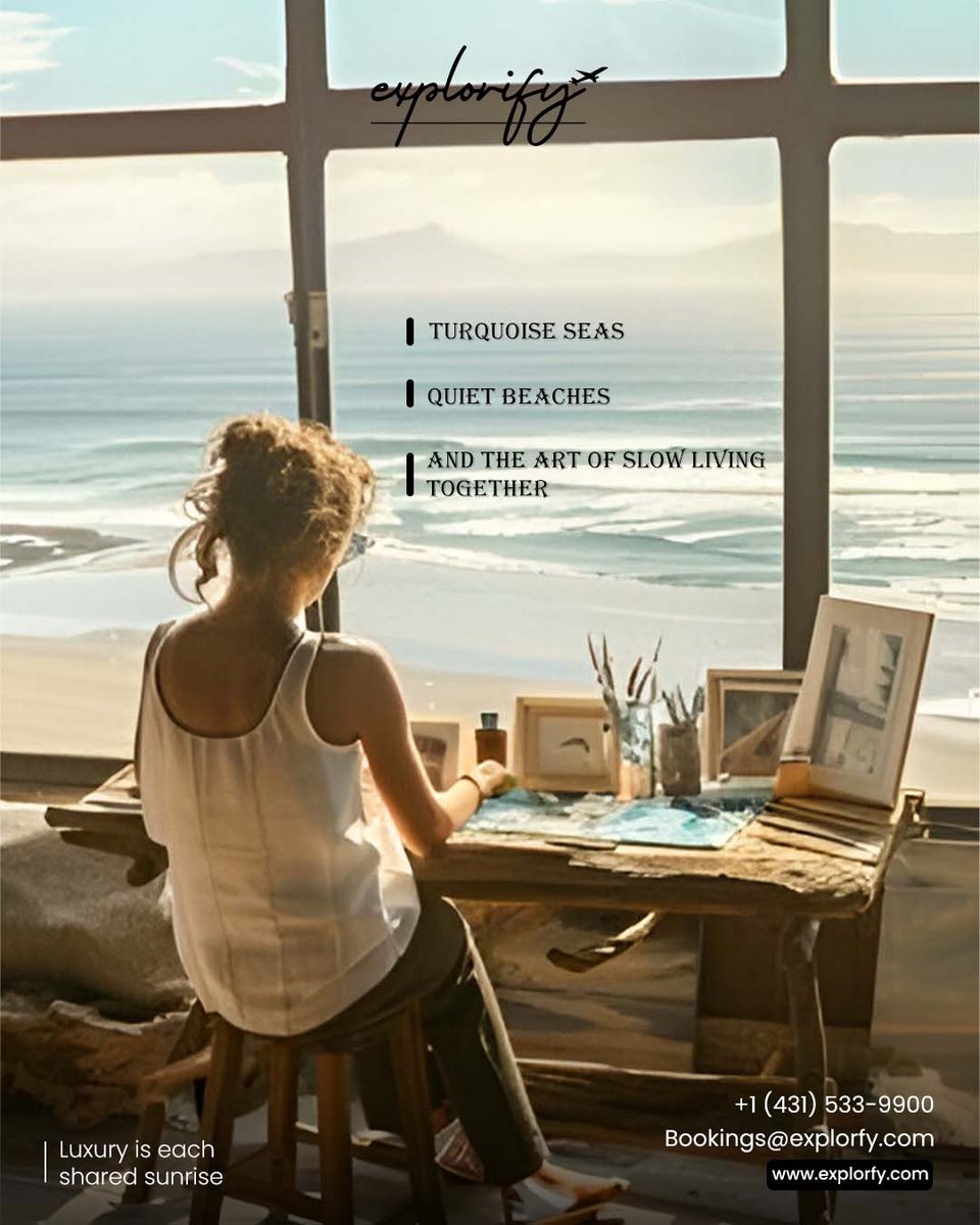 Explorify_Group's tweet image. Caption

Soft waves, slow mornings, and sunlit moments shared with someone you love.
Where life slows down and the sea becomes your soundtrack 🌊✨

#TurquoiseSeas #BeachEscape #CoastalVibes #OceanLovers #SlowLiving #BeachfrontLife #WavesForDays #TravelCouples #HiddenParadise…