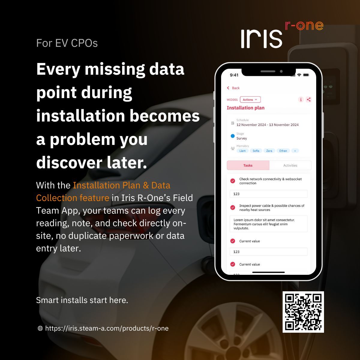 Iris_SteamA's tweet image. If installation data isn’t captured on-site, it shows up later as delays and downtime.

Iris r-one gives field teams guided checklists and real-time data logging, no paper, no rework, no missing details.

🔗 iris.steam-a.com/products/r-one…

#EVCharging #FieldOperations #ChargingNetwork
