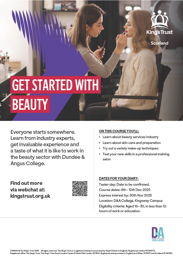 ColemanDundee's tweet image. Are you or someone you know age 16-30 and have an interest in beauty

This course from @dundee_angus could be for you!

More details in the poster below ...