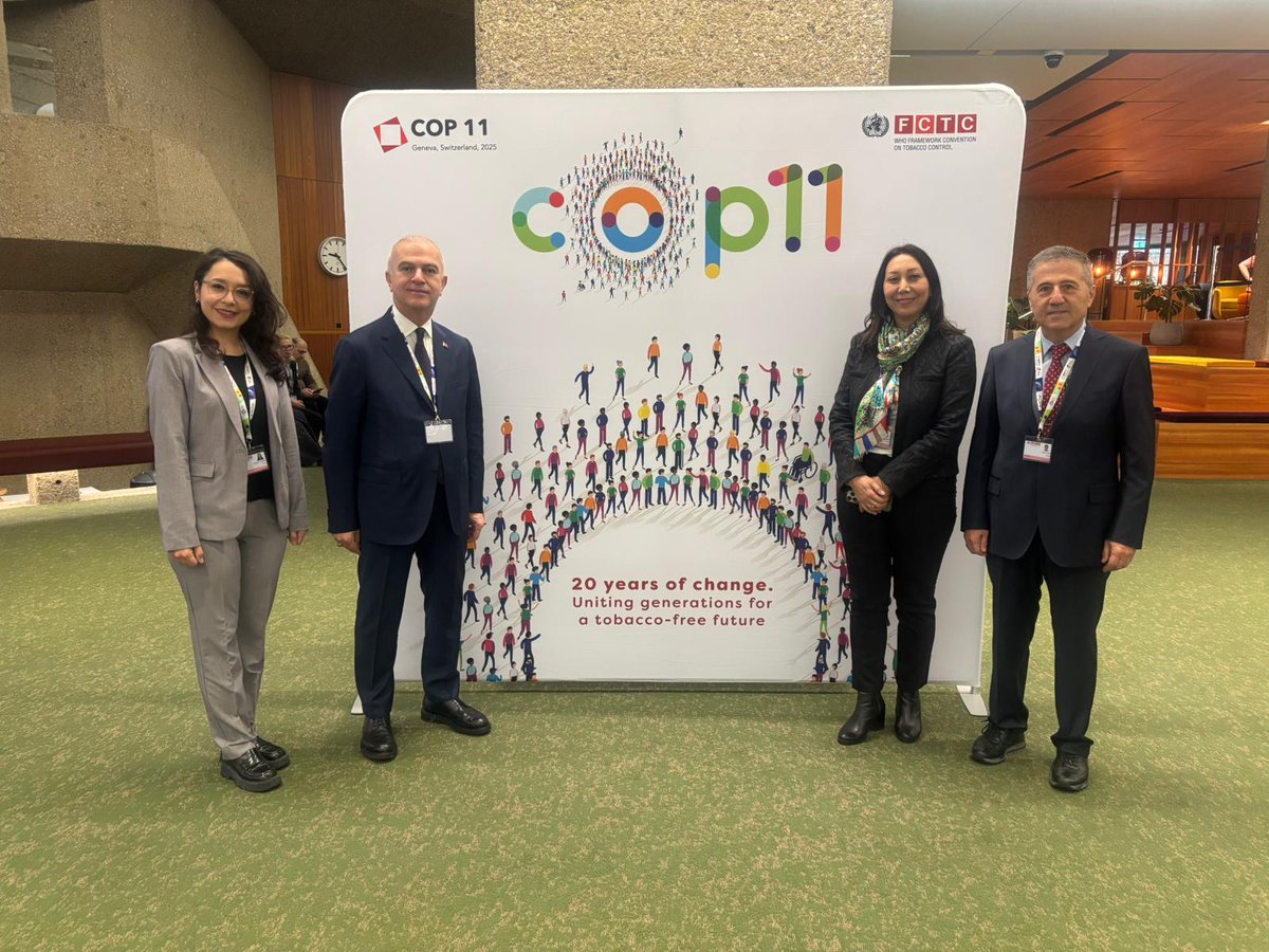 Dünya Sağlık Örgütü Tütün Kontrolü Çerçeve Sözleşmesi kapsamında “20 Yıllık Değişim-Tütünsüz Bir Gelecek İçin Nesilleri Birleştirmek” temasıyla 17–22 Kasım 2025 tarihlerinde Cenevre’de gerçekleştirilen 11. Taraflar Konferansına (COP 11) Başkanlığımızca katılım sağlanmıştır.