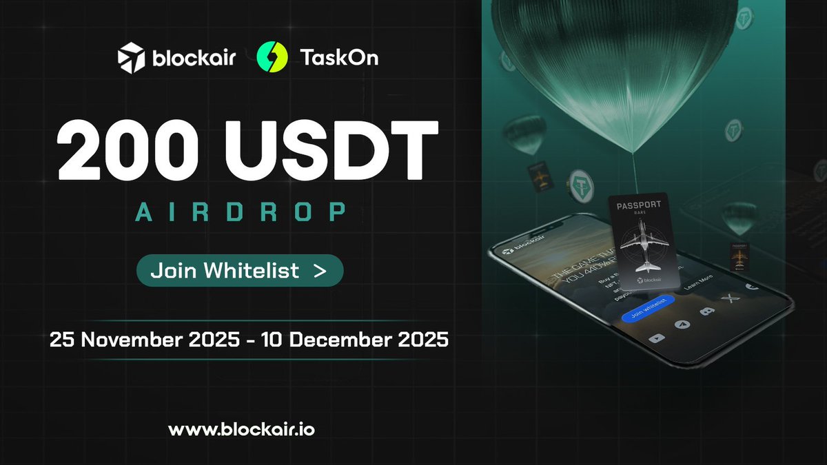 TaskOnCampaigns's tweet image. 🤑 Join the BlockAir @Blockair_P2E TaskOn now!

⏰ Duration: Live now until Dec.11

🎁Rewards: 200USDT Don’t miss this chance!

👉Join here: taskon.xyz/quest/396834020