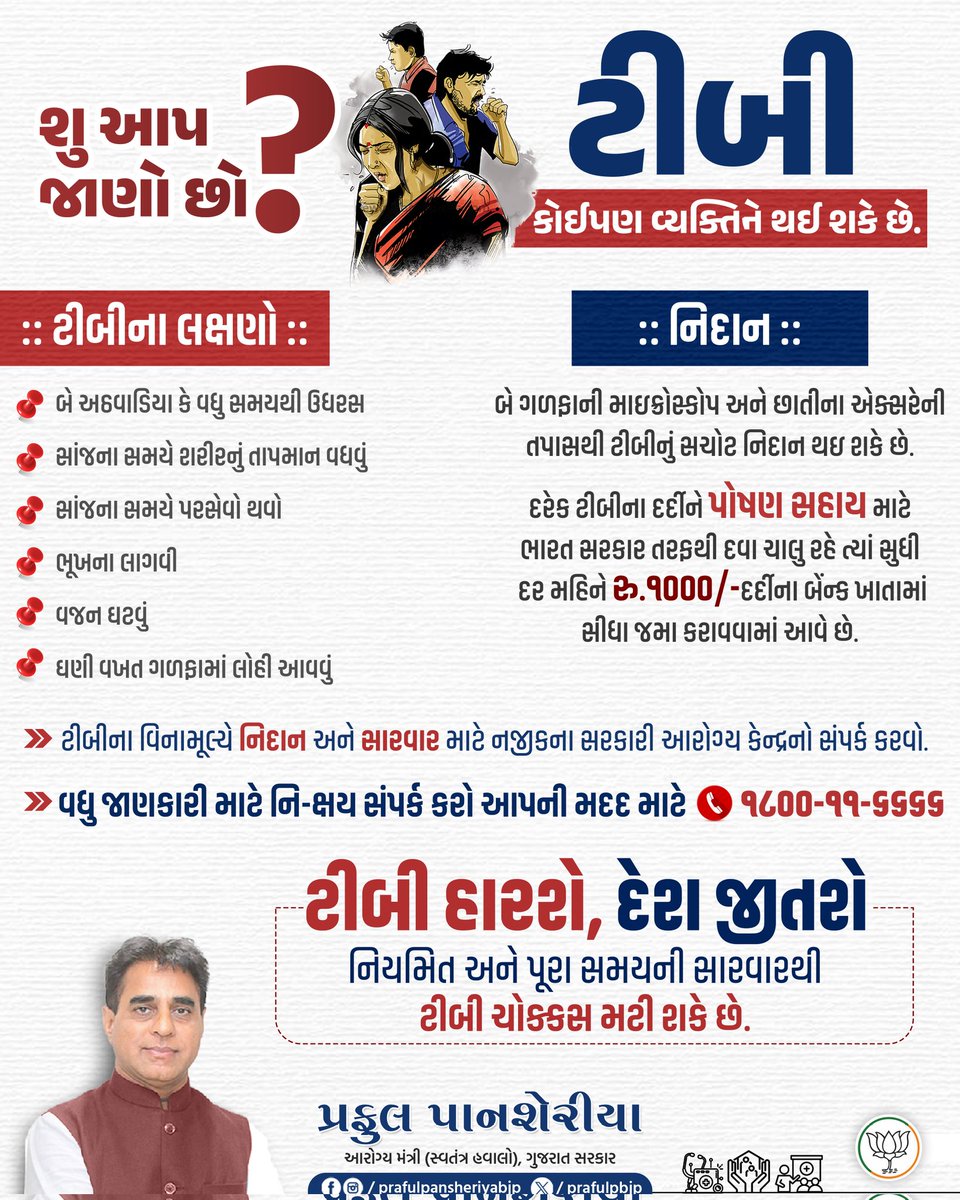 prafulpbjp's tweet image. ટીબી હારશે, દેશ જીતશે...

ચાલો જાગૃતિ લાવીએ અને સાથે મળીને ટીબી સામે લડીએ!

#EndTB #TBMuktBharat