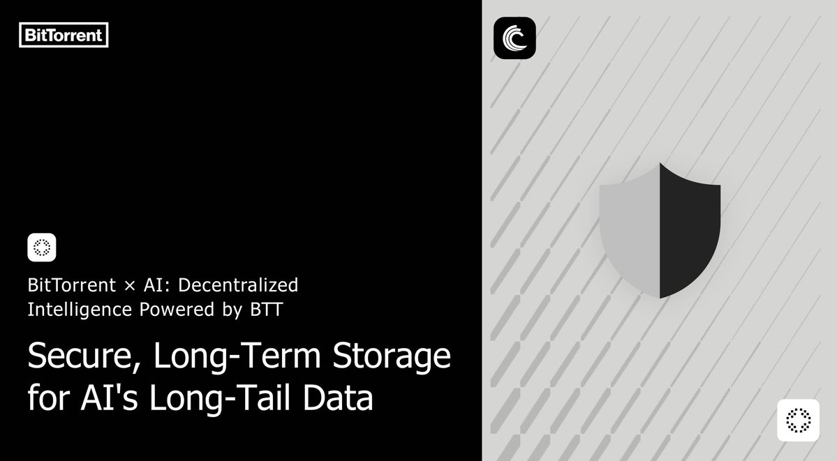 BitTorrent's tweet image. Embeddings, model shards, RAG corpora — #AI produces long-tail data that must never be lost or centralized.

#BTFS secures this data with reliable, decentralized storage. And #BTT incentives keep nodes supplying capacity long-term.
#BitTorrent #LongTailData #DePIN #Web3Infra