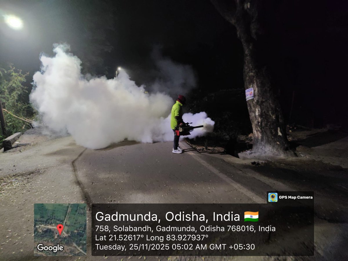 SMC_Sambalpur's tweet image. Fogging carried out at Hirakud and adjoining areas to control mosquito breeding and ensure public health safety.
#vectorcontrol