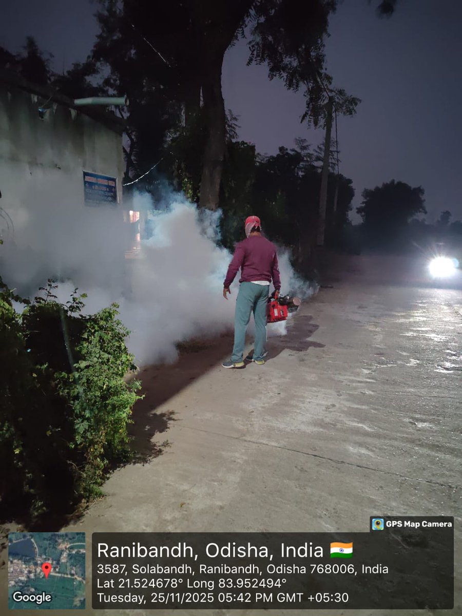 SMC_Sambalpur's tweet image. Fogging carried out at Hirakud and adjoining areas to control mosquito breeding and ensure public health safety.
#vectorcontrol