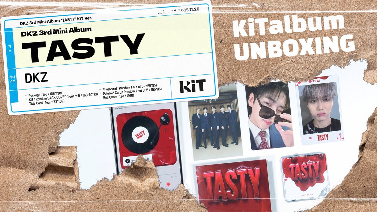[KiTunboxing] DKZ 3rd Mini Album 'TASTY' KiTalbum

듣는 재미 가득! DKZ표 맛있는 음악 등장!
DKZ가 약 1년 6개월 만에 새로운 앨범 'TASTY'로 컴백했습니다 ‼️

[지금 바로 확인하기]
🔗 youtu.be/wYJx2ybKe7o

이번 앨범에서 DKZ는 기존의 귀엽고 친근한 이미지를 벗어나
더욱 성숙하고 섹시한