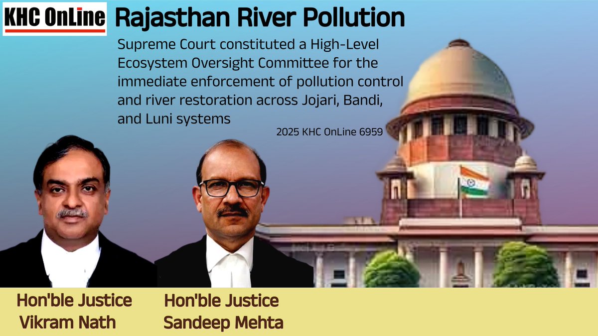 khconline1's tweet image. #RajasthanRiverPollution #RiverRestoration #PollutionControl #EcosystemOversight #JojariRiver #BandiRiver #LuniRiver #SupremeCourt