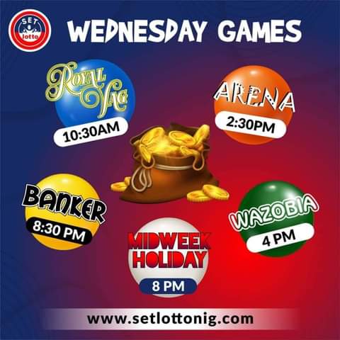 Setlottonig's tweet photo. Good morning lotto players. Join our Wednesday games for a chance to win your mid-week jackpot that will make your day!. Click the link, play and share the fun 
@ https://t.co/QjUwIDuixs https://t.co/PlexPBOony