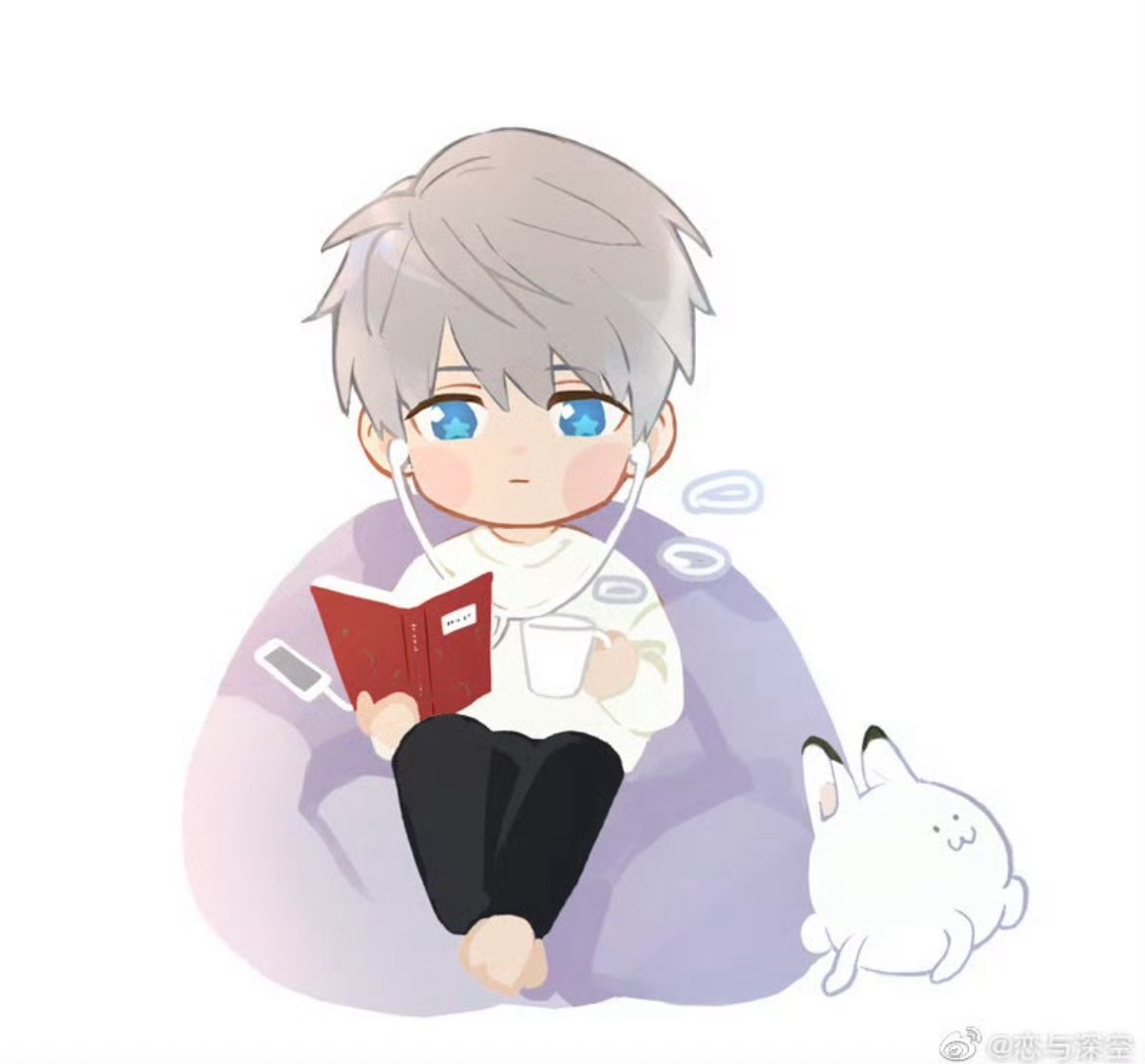sihxhna's tweet image. Xavier with bunbun is LaDs first ever chibi art🥹❤️