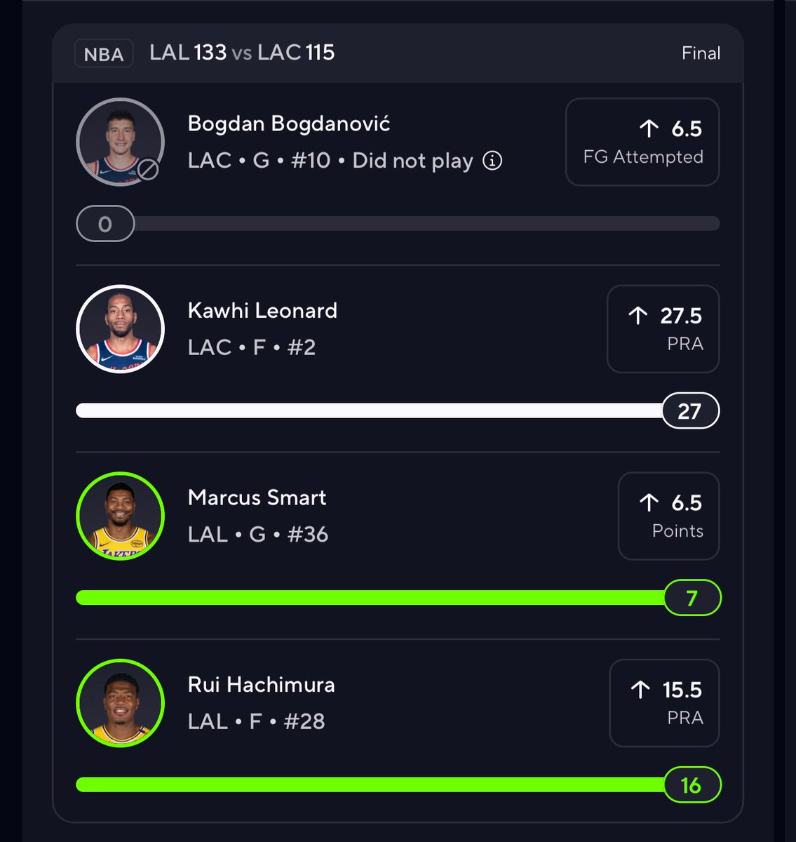 richoffpp's tweet photo. Kawhi Leonard Points line was at 20.5 also 🤣 he ended with 19 hmm @NBA @FBIDirectorKash @realDonaldTrump smh at this point the NBA might need a reset button 😂 #NationalBettingAssociation 

27.5 PRA = 27 
22.5 PA = 22
20.5 PTS = 19

YALL AINT FOOLING NOBODY🤣 https://t.co/tt3Py6azHB