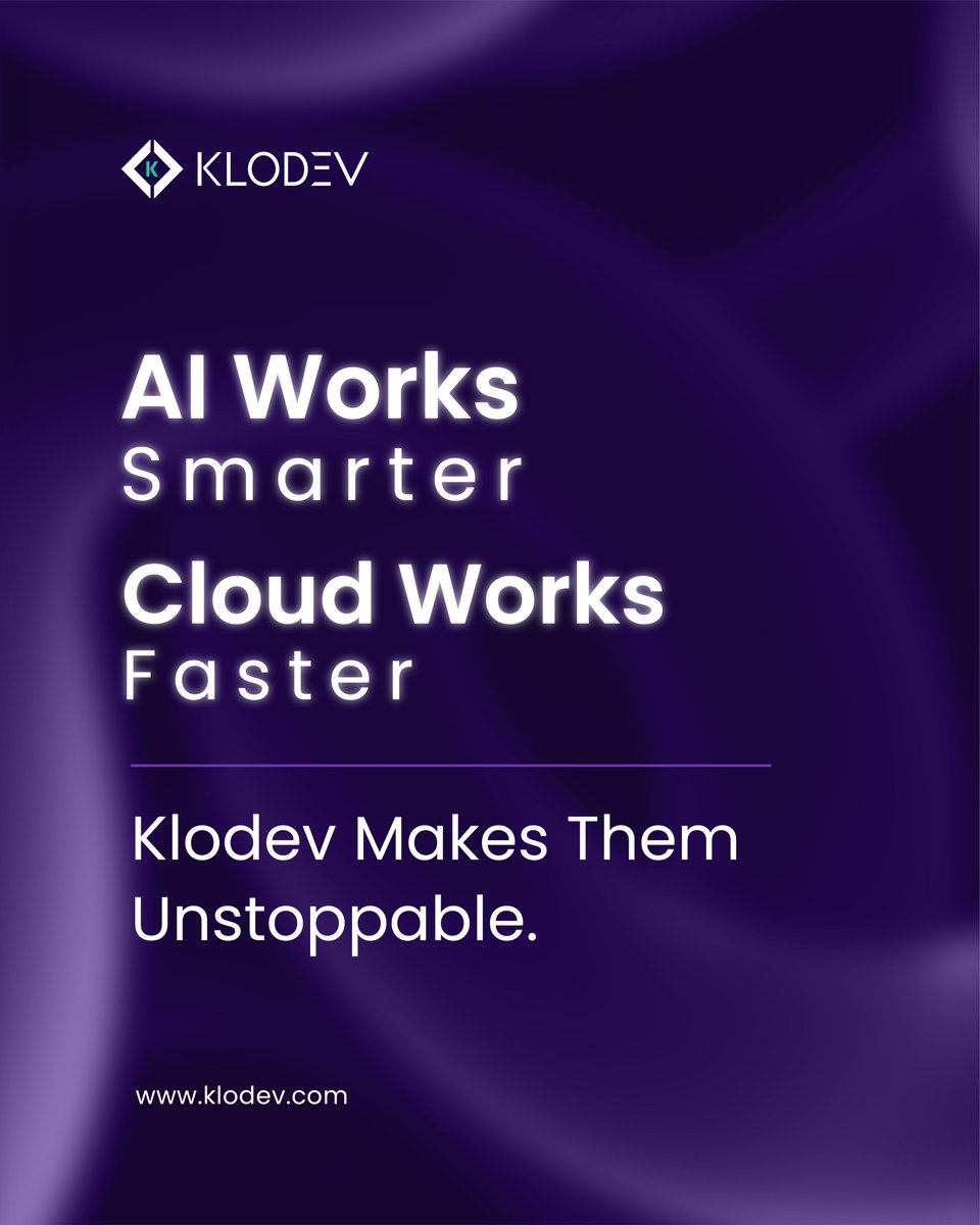 klodevservices's tweet image. When AI meets Cloud, your business operates at its highest potential.
KloDev integrates both to automate workflows, enhance performance, and future-proof your growth.
Build intelligent systems that scale → klodev.com

#Klodev #AICloud #CloudEngineering #AIAutomation
