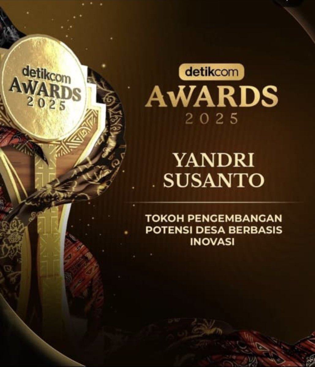 Menteri Desa PDT  meraih penghargaan tokoh pengembangan potensi desa berbasis inovasi dalam ditikcom awards 2025
#YandriSusantoInovator
#PenghargaanDetikcomAwards
#PotensiDesaBerbasisInovasi
#DesaBerbasisInovasi
#PenghargaanYandriSusanto
<a href="/prabowo/">Prabowo Subianto</a>
<a href="/YandriSusanto/">Yandri Susanto</a>
<a href="/ArizaPatria/">Ariza Patria</a>