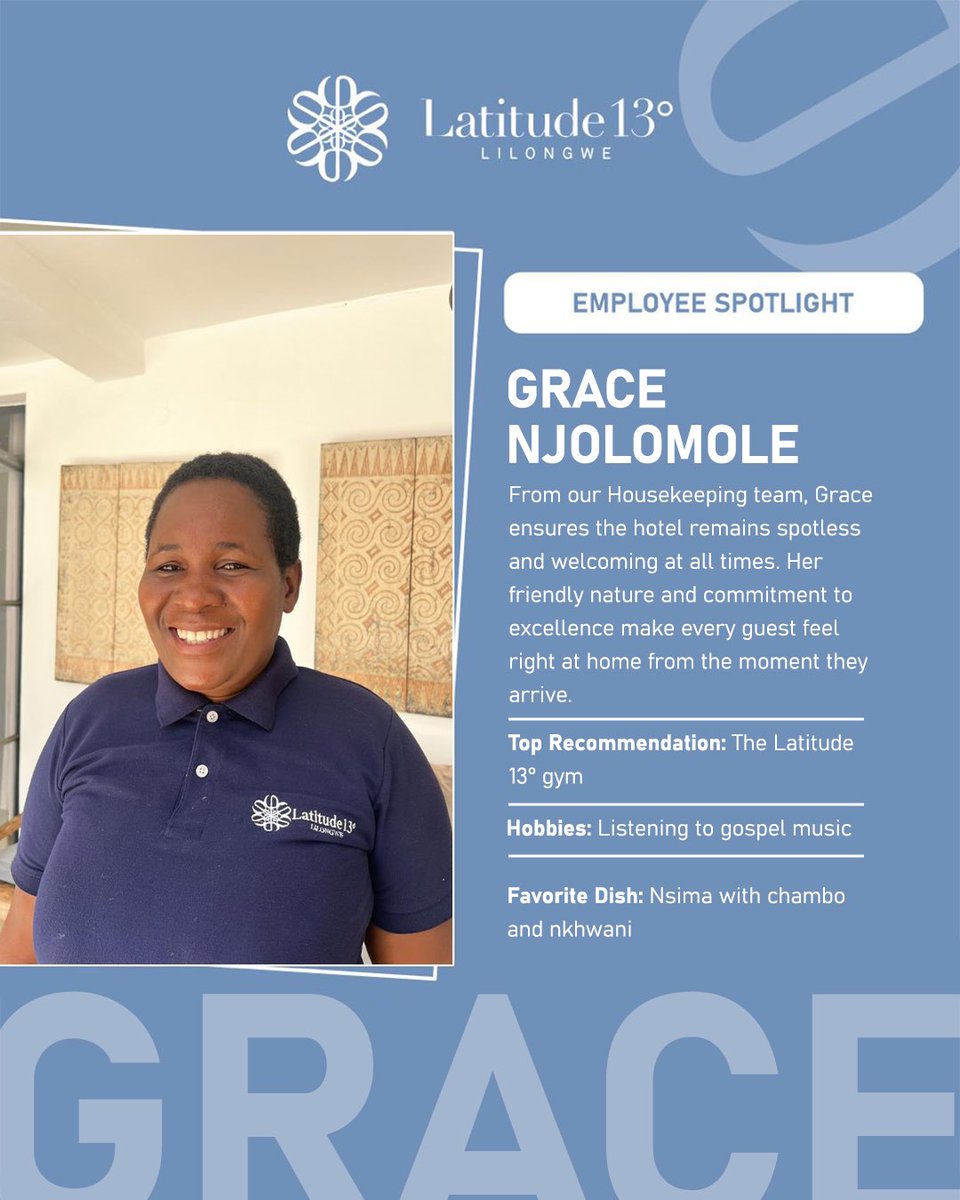 Today, we shine the spotlight on Grace ,a devoted member of our Housekeeping Team, whose commitment keeps our spaces looking clean, top-notch, and welcoming. She’s not only hardworking, but also a true team player to our Latitude family✨
#EmployeeSpotlight