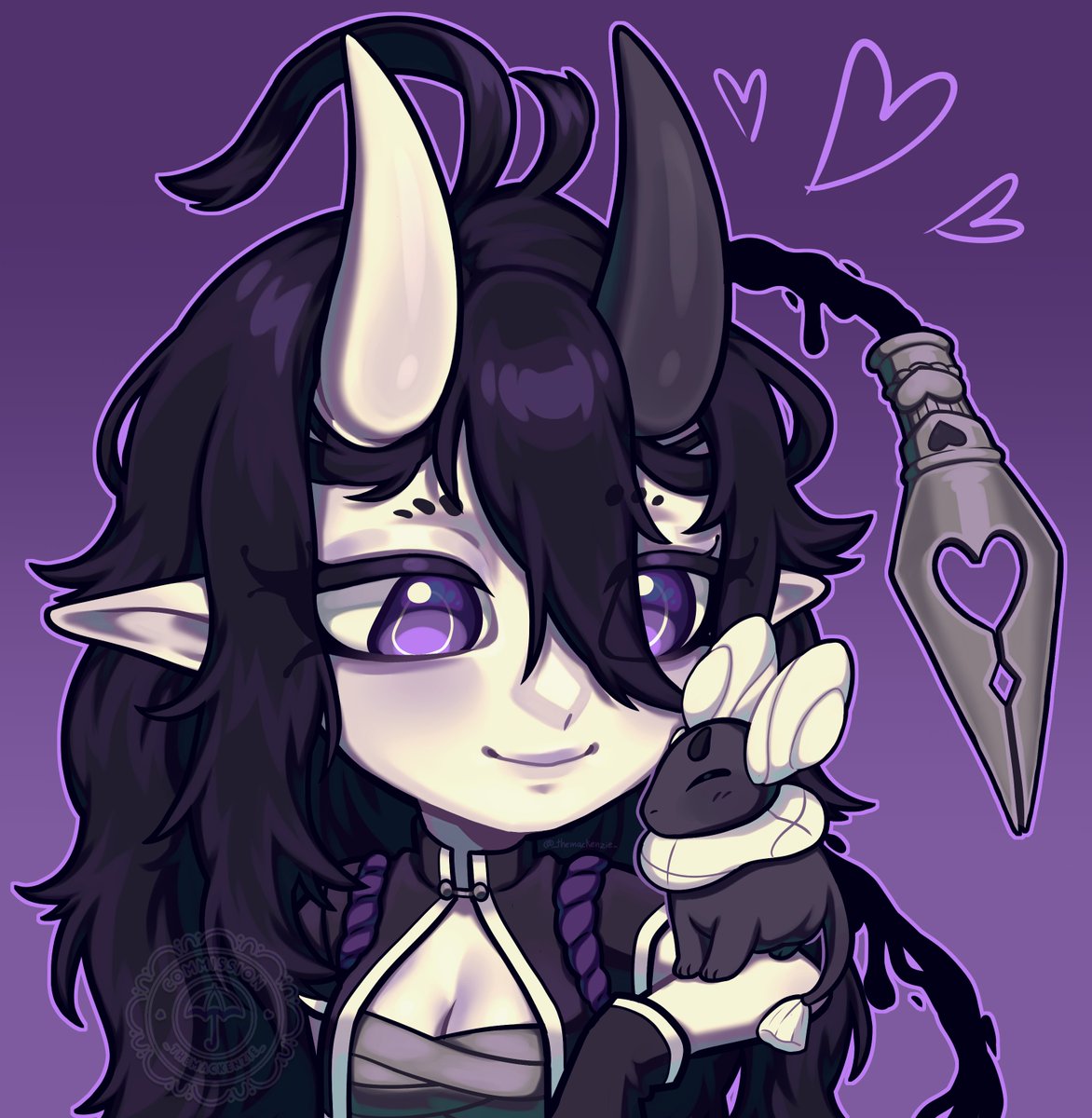 Surprise me Chibi Commission for @/rinsoftoxic!🖤✒️
Thank you so much for commissioning me! ♡  

#VGenComm  / #Vtuber