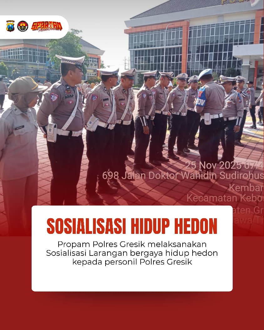 HumasGresik's tweet image. Sie Propam Polres Gresik Sosialisasi larangan hidup Hedon
.
.
.

#polresgresik #poldajatim #polresgresikkabupaten #infogresik #gresikupdate #kapolresgresik #police #polisi #polri #polisilalulintas #jawatimur #gresik #multimediahumaspolri #kamihumaspolri #berita #Indonesia