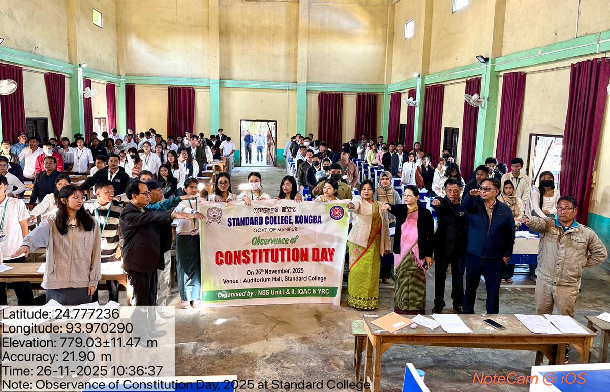 Standard College, Manipur observed the Celebration of Constitution Day of India today. <a href="/_NSSIndia/">NSS India</a> @_YASMinistry <a href="/mansukhmandviya/">Dr Mansukh Mandaviya</a> <a href="/khadseraksha/">Raksha Khadse</a> <a href="/mybharatgov/">Mera Yuva Bharat - MY Bharat</a>