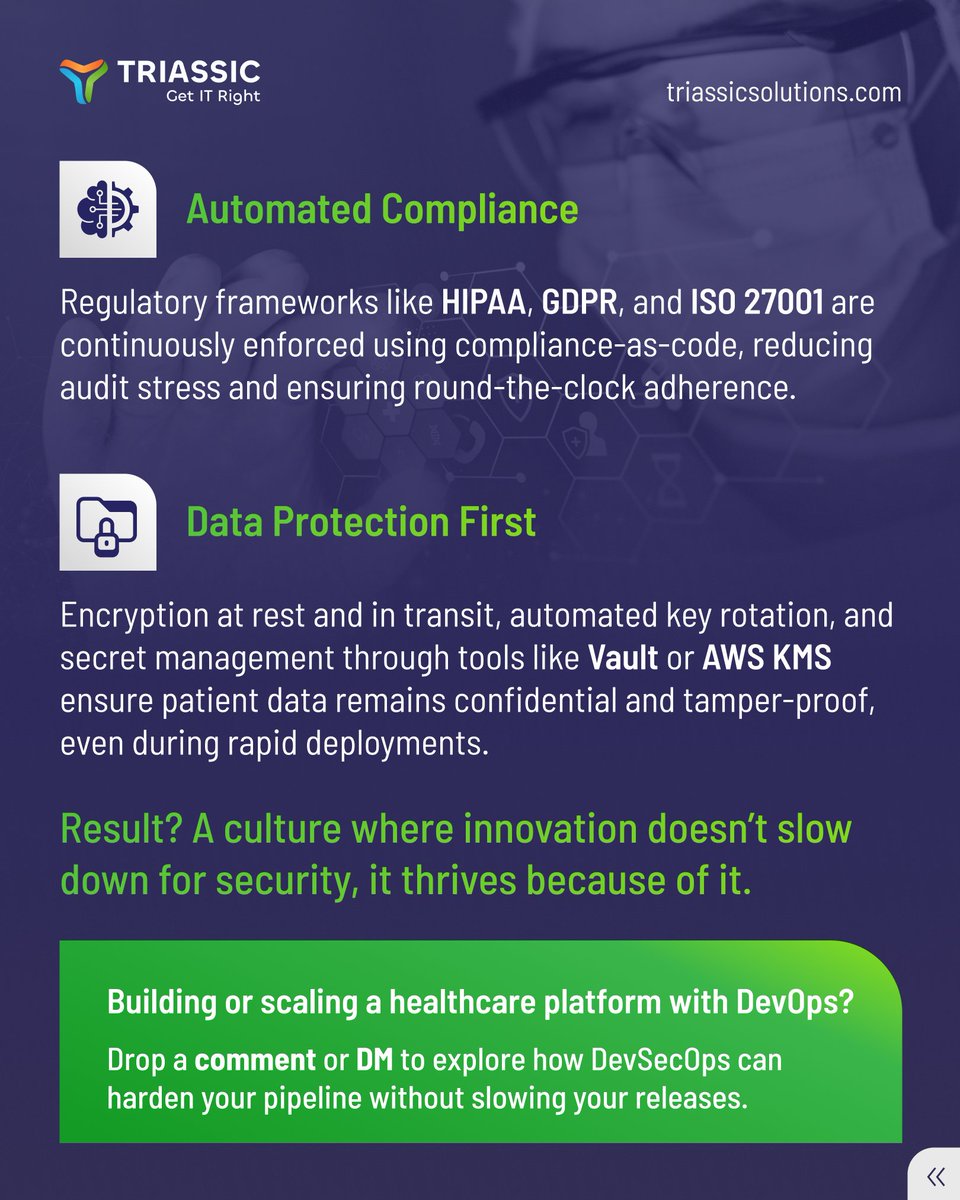 TriassicSolns's tweet image. How secure is healthcare in a DevOps world Every commit can impact patient data. 

In this post, our DevOps Engineer Vismaya V shares what really happens when teams shift left. 

Comment or DM us to talk about hardening your DevOps pipeline.

#DevOps #DevSecOps #Triassic