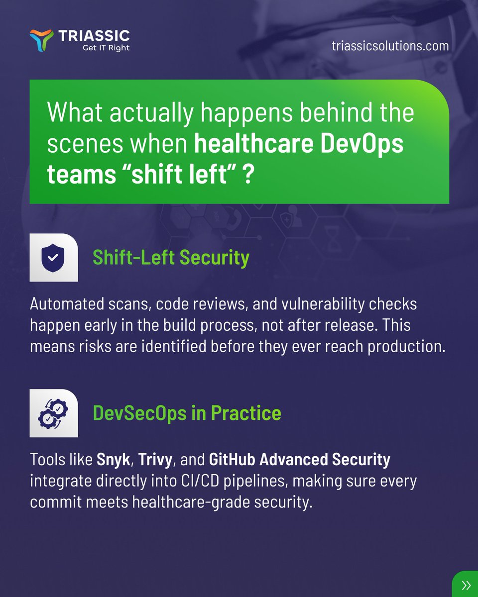 TriassicSolns's tweet image. How secure is healthcare in a DevOps world Every commit can impact patient data. 

In this post, our DevOps Engineer Vismaya V shares what really happens when teams shift left. 

Comment or DM us to talk about hardening your DevOps pipeline.

#DevOps #DevSecOps #Triassic