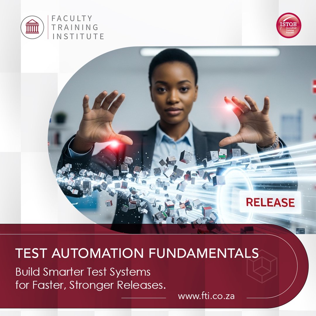facultytraining's tweet image. Transform manual testing into automation success! FTI’s Test Automation Fundamentals teaches frameworks &amp;amp; tools to plan, execute &amp;amp; integrate automated testing 💻📊 
🔗 hubs.li/Q03Vm5Mc0
#TestAutomation #Fundamentals #Automation #SoftwareTesting #ITProfessionals #FTISA