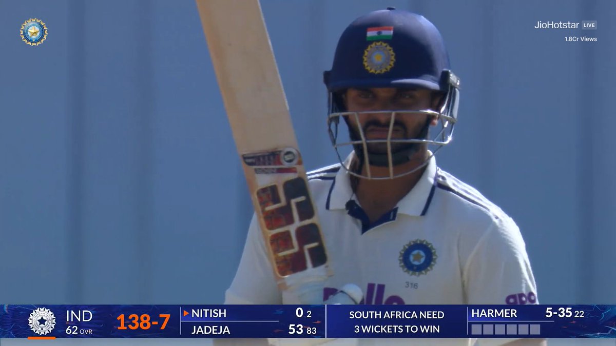 CricCrazyJohns's tweet image. Duck for Nitish Kumar Reddy - 6 wickets for Simon Harmer.