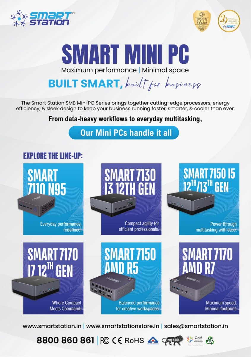 ncnmagazine's tweet image. SMART MINI PC — Maximum Performance. Minimal Space. Built Smart for Business.

Click here for more details 👇🏻 :
bit.ly/4714Ep2

@SmartStation11 #SmartStation @ncnmagazine #ncnmagazine #ncnonline #NCN