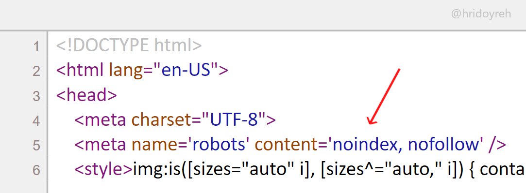 hridoyreh's tweet image. I got an interesting client today.

He runs ads on FB, Insta, etc. to get leads.

And yes, he is doing very well at it.

But, the interesting thing?

He has 0 visitors from Google.

Because, his developer didn’t remove the noindex tag, as a result, the site still isn’t indexed in…