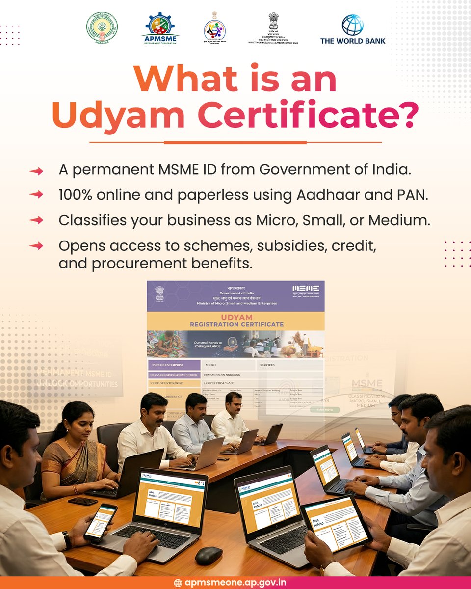 apmsmedc's tweet image. Andhra Pradesh MSMEs power up their progress through Udyam.

Udyam not only simplifies key business processes but also enhances visibility on national platforms, enabling entrepreneurs to showcase their capabilities more effectively. 

It supports easier access to financial…
